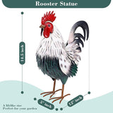 Ratuor Rooster Garden Statue Sculpture Metal Chicken Yard Decor Outdoor Figurines Patio Backyard Decoration