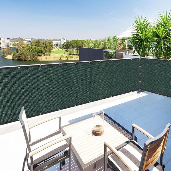 Houssity Green 3' x 55' Balcony Deck Fence Privacy Screen Cover Panel Shade Cloth Fabric for Chain Link Fence Patio Pool Railing Driveway Walkway Porch Playground Dog Kennel Residence Commercial Use