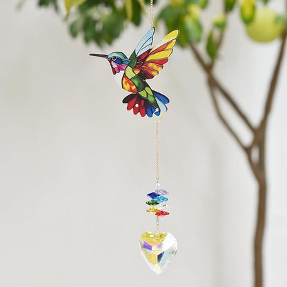 Hummingbird Crystal Suncatcher, Hummingbird Sun Catcher, Hanging Bird Suncatcher, Bird Decoration, Garden Decoration