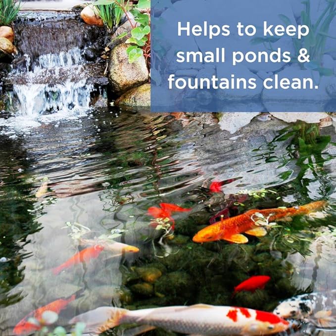 Healthy Ponds AquaLily Pond Water Cleaner Filled with Natural Beneficial Bacteria | Decorative Reloadable Dispenser Treats up to 1,000 Gallons