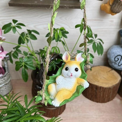 Garden Statues for Outside Yellow Rabbit Outdoor Garden Statue 15x8x9 cm Resin Yard Decor Unique Outside Statues for Yard and Garden Indoor and Outdoor Decoration Gardening Gifts