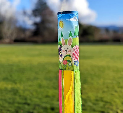 Madrona Brands Spring Easter Bunny Windsock for Outside 60-Inch | Durable Outdoor Decorative Hanging Wind Sock Flag | Yard, Garden, Deck, Patio