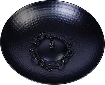 TZSSP Rain Chain Basin, Anchoring Basin for Downspout, Metal Bowl for Rain Chain Downspout Gutters, Rain Basin for Outdoor Garden, Lawn & Patio Water Feature, 11 Inches Diameter, Black