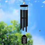 Crystal Sympathy Wind Chimes Loss of Grandma Black Memorial Remembrance Keepsake Grammy Gigi Nanny in Memory Condolence Gift for Family Fiends Funeral Garden Window Outdoor Hanging HW12-RB-GM
