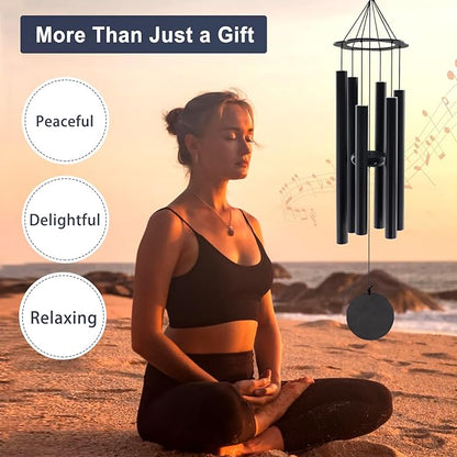 ASTARIN Sympathy Gifts for Loss of Mom,36 Inch Memorial WindChimes for Outside Tuned Relaxing Soothing Low Bass, Condolence Bereavement Gifts in Memory of Mom（ Flower-Shaped Top）