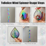 Rainbow Metal Wind Spinners Outdoor Garden Yard Decor, Bird Scare Discs Reflectors to Keep Birds Away, Holographic Reflective Bird Devices Deterrents for Outside Patio Fruit Trees (Water Droplet)