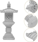 Miniature Pavilion Garden Statue Zen Garden Decor Tower Design for Outdoor and Indoor Use for Bonsai