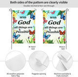 With God All Things Are Possible Garden Flags 12×18 Inch Double Sided Decorative Yard Banner Seasonal Flag for Outdoor Outside Decor