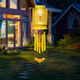2 Pack Solar Bee Wind Chimes for Outside for Mom Women Grandma,Solar Bee Mason Jar Wind Chime Light Unique Hanging Wind Chimes Outdoor,IP65 Waterproof, for Yard Garden Terrace