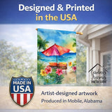 Caroline's Treasures Hawaii Hawaiian Hibiscus in Watercolor House Flag Large Porch Sleeve Pole Decorative Outside Yard Banner Artwork Wall Hanging, Polyester, House Size, Multicolor