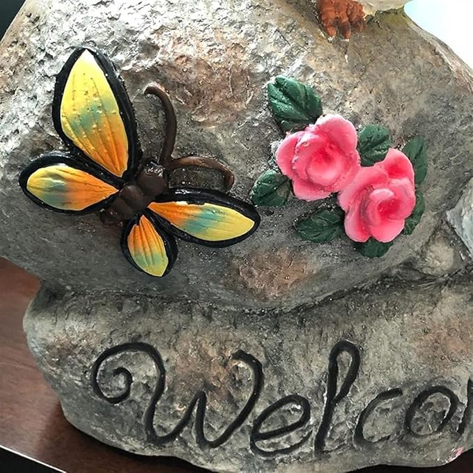 Sculpture Tabletop Statue Resin Welcome Sign Bird Garden Statue Animal Sculpture Art Decoration Terrace Lawn Garden Decoration Figurines