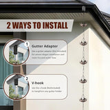 8.5 Ft Rain Chain, Thick Metal Rain Gutter Chains, Adjustable Rain Catcher Chain for Eaves Drainage, Replacement for Downspout, Outdoor Decor