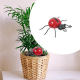 Toddmomy 4 Pcs Iron Ladybug Garden Statue Decor 10cm Metal Outdoor Ladybug Sculpture for Yard and Patio Ornaments for Lawn and Landscape Decoration