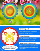 Wind Spinners Outdoor, 12In Stainless Steel Spinfinity Wind Spinner, Wind Chimes for Outside, 3D Kinetic Hanging Sculpture, Metal Yard Spinners, Butterfly Decorations, Garden Gifts Women