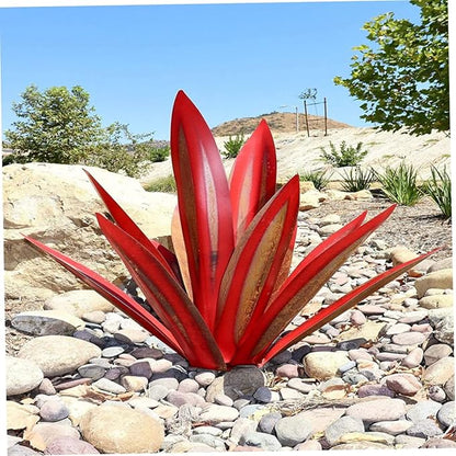 Tequila Rustic Sculpture,Rustic Hand Painted Metal Agave Plant,DIY Metal Plant Garden Yard Sculpture, Dark Red Tequila Rustic Sculpture Metal Agave Plant Iron Art Agave Sculpture Statue