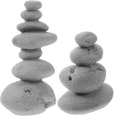 VOSAREA 2pcs Stone Sculptures Stacking Stone Statue Handmade Rocks Statues Garden Rocks Cairn Balancing Yoga Meditation Accessories Micro Landscape Ornament for Home Office