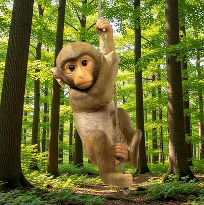 5.9 Inch Outdoor Monkey Statues – Lifelike Hanging Resin Monkey Figurine for Garden, Patio & Balcony Decor | Weather-Resistant Animal Ornament