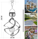 Powstro Solar Hanging Lamp, Wind Sparkling Crystal Ball Color Changing LED Ornament for Lawns and Gardens
