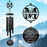 Best Housewarming Gifts 2025， Large Black Metal Wind Chime Outdoor Decor, Custom Family Name Welcome Sign, New Home Gift, Garden Patio Porch Decoration