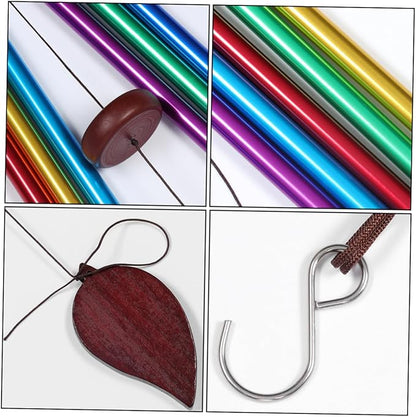 Milisten 2pcs Unique Metal Wind Chimes Decorative Wind Bells Solid Wood Craft for Decor