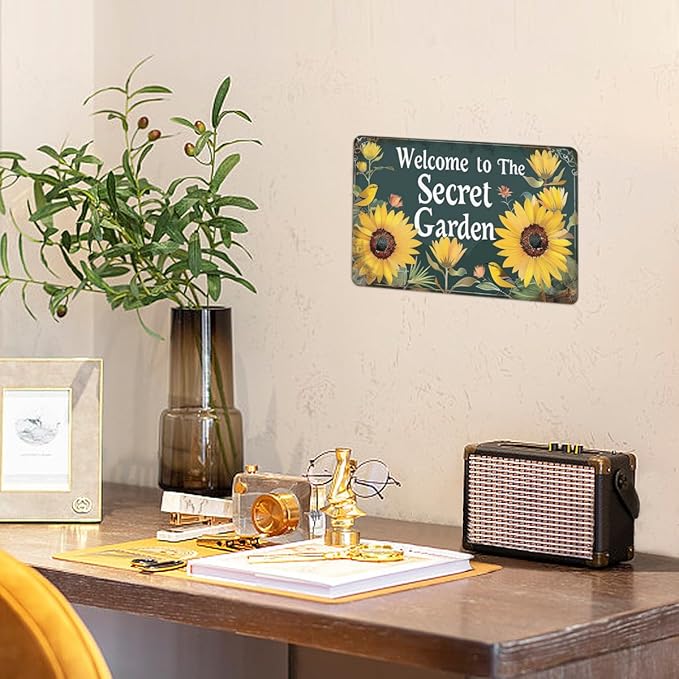 Metal Garden Signs Garden Wall Decor For Outside Funny Garden Signs Decorative Outdoor Welcome To The Secret Garden 12 X 8 Inch