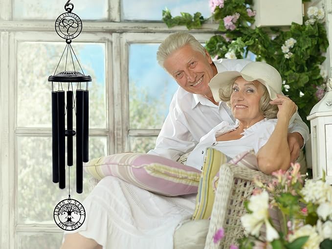 37'' Personalized Anniversary Wind Chime Gifts,Custom Golden Wedding Anniversary Presents,Happy 50th Decorations for Parents,Couples,Husband,Wife,Friends