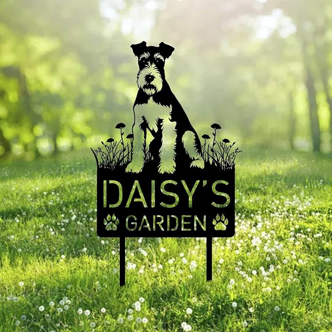 Custom Wire Fox Terrier Dog Metal Memorial Garden Stake Personalized Pet Grave Marker Name Sign Remembrance Stake Decor,Memorial Statue Sign for Garden Outdoor Outside Yard Decor Sympathy Dog Loss.