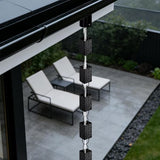 Rain Chains for Gutters Outside 8.5FT Black Rain Catcher Chain with Adapter 16 Cups Decorative Replacement for Downspout