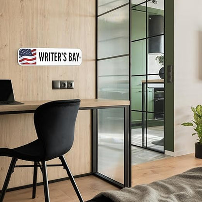 SmartSign Customize Your Own Blue Street Sign with USA Flag | 6" x 24" 3M EG Reflective Aluminum