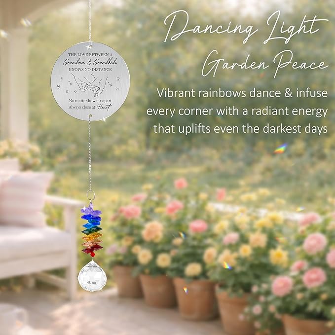Gifts for Grandma Birthday Gift - Crystal Suncatcher Rainbow Maker - Unique Hanging Window Decor - Sentimental Keepsake - Meaningful Gift for Grandmother from Grandkids