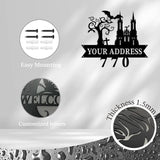 Personalized Gothic House Number metal Signs,Custom Address Number Metal Wall Art Decor,Black Plaques Outdoor wall Decorative Signage,Shed(8-30 Inches) (Castle C)