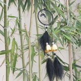 Dreamcatcher Wind Chimes, Handmade Feather Indian Round Net Chimes, Creative Balcony, Study, Bedroom Hanging Decoration