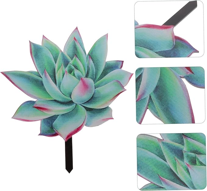 VICASKY Outdoor Acrylic Succulent Garden Stake Lifelike Plant Decor for Pathway and Courtyard Compact Decoration for Spring Vibrant Garden Ornament