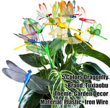 Tuxiaobu 20 Pcs Garden Dragonfly Stakes - Fake Dragonflies Removable Plastic Fake Dragonfly Garden Decor - Dragon Fly Dragon Flies Indoor Outdoor Decorations