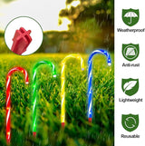 20PCS Replacement Stakes for Christmas Candy Cane Lights Outdoor,Plastic Light Stakes,Used to Maintain Candy Cane Pathway Lights,0.61X9 Inches(Red)