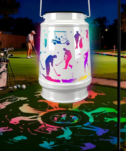 Solar Lantern Outdoor Waterproof for Patio Yard Lawn Backyard Front Porch Golf Cart Lights Golf Ornaments Decorations Gifts for Men Dad Grandpa Lantern