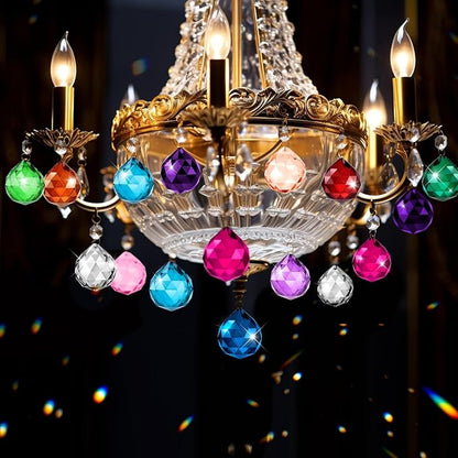 Suncatcher Crystal Prism Ball 20mm, Multicolor Crystal Ball Rainbow Prism Pendants Window Hanging Decor for Home, Garden, Party, Gift 40 Pack