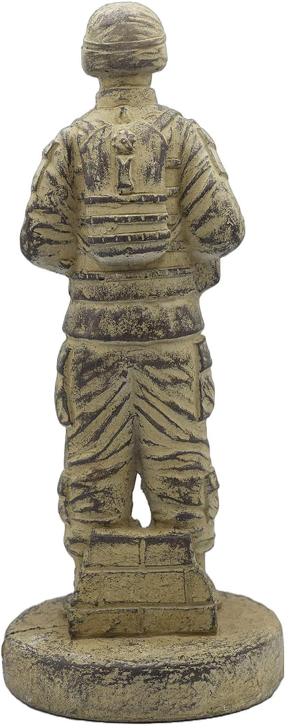 Solid Rock Stoneworks Small Standing Soldier 13in Tall Desert Sand Brown Color