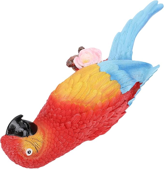 Fdit Vibrant Sculpture, Carving Weather Proof Figurine Lightweight Garden Statue with Vibrancy for Outdoor Indoor Decoration (Left Red)