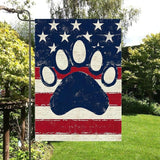 Gkyygk Paw Red Blue Garden Flag 12x18 Double Sided Banners Yard Flag Welcome Seasonal Farmhouse Yard Outside Decoration
