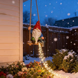 Watering Can Solar Lights Garden Gnomes Hanging Statues, Swing Gnome Cascading LED Decorations for Outside Backyard Yard Patio Tree Wall, Hoswarming Birthday Gifts for Woman Mom Grandma