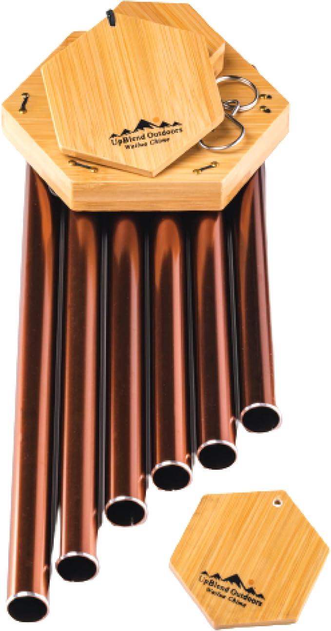 2 Pack Wind Chimes Gift Set - UpBlend Outdoors, 29” Copper-Red and 41” Blue Wind Chimes Bundle, Copper Gifts, WindChimes Outdoors Clearance