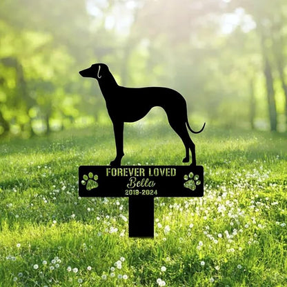 Custom Sloughi Dog Metal Memorial Garden Stake Personalized Pet Grave Marker Name Sign Remembrance Stake Decor Sympathy Dog Loss,Outdoor Statues for Yard Garden Lawn Patio Pathway Grave Ornament.