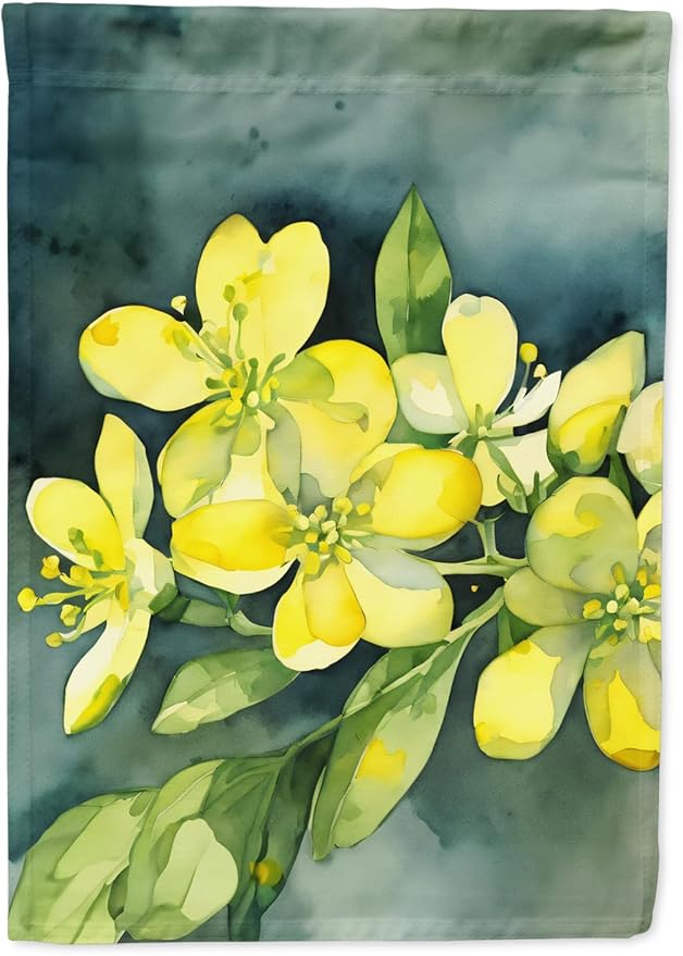 Caroline's Treasures South Carolina Yellow Jessamine in Watercolor Garden Flag Mailbox Flag Decorative Yard Flag Banner Outside Patio Artwork Yard Flower Beds, Garden Size, Multicolor