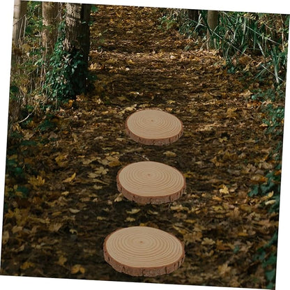 LIOOBO 2pcs Garden Walkways Outdoor Wood Stepping Stones Decorative Garden Paver