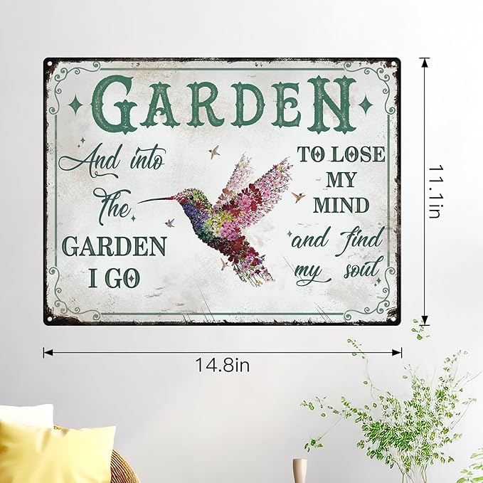 Bnesi Garden Signs for Outside Rustic Garden Home Outdoor Sign Decor Gift for Mothers Day, Grandmas Humming Bird Outside Sign Decoration Welcome Sign Patio Signs and Decor Outdoor (Pink, Star)