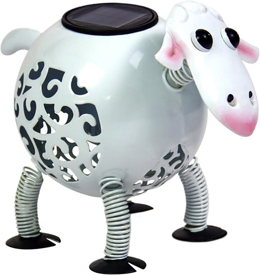 Solar Garden Statues Sheep Solar Lights Wrought Iron IP44 Waterproof Sheep Figurines Garden Decor Metal Sculptures Lights for Car 10x7 Inch