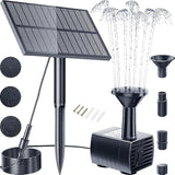 Solar Garden Fountain with Adjustable Spray Options, Perfect Addition to Bird Baths and Ponds (1.5W Without Battery)