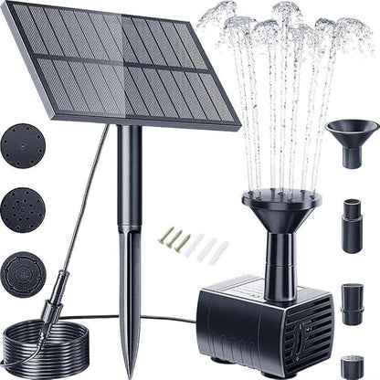 Solar Garden Fountain with Adjustable Spray Options, Perfect Addition to Bird Baths and Ponds (1.5W Without Battery)