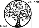Bellaa 20247 Metal Wall Art Tree of Life Modern Contemporary Indoor Living Room Outdoor Garden Patio 3D Sculptures Plaque Home Decor Rustic Distressed Iron 24 inch